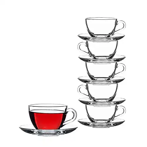 Cappuccino-Tassen Pasabahce 12-TLG Tassen mit Unterteller Basic