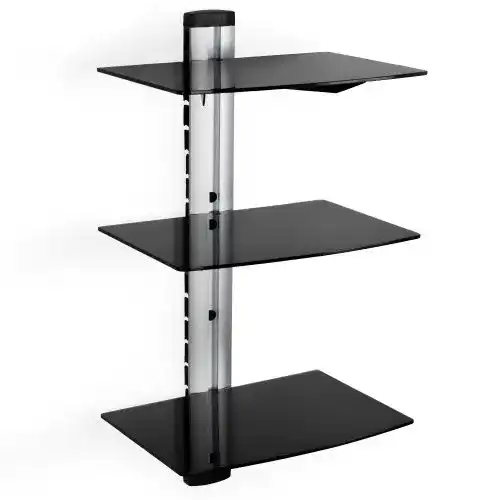 HiFi-Rack TecTake Wandregal Glasregal TV Wandhalterung