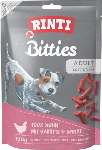Rinti-Leckerli Rinti Bitties Huhn mit Karotte & Spinat, Hunde Snack
