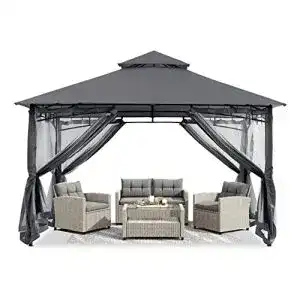 Gartenpavillon ABCCANOPY 2.5×2.5m Doppeldachweichdach
