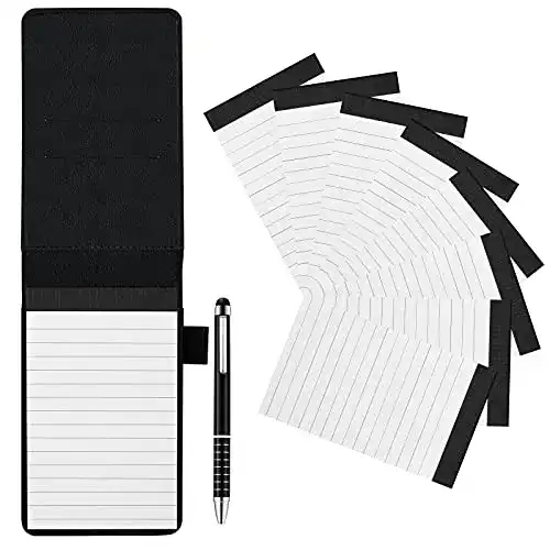 Notizblock KINBOM Kleiner Leder Halter mit 8 Stück 7,6×12,7cm