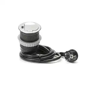 Versenkbare Steckdose Unitec Einbausteckdose, 1xSchuko, 1xUSB