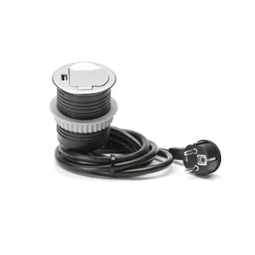 Versenkbare Steckdose Unitec Einbausteckdose, 1xSchuko, 1xUSB