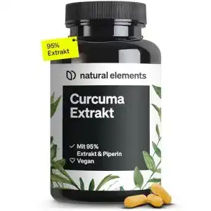 Kurkuma-Kapseln natural elements Curcuma Extrakt, 90 Kapseln