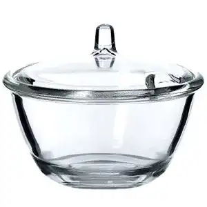 Zuckerdose KADAX, Zuckerschale aus Glas, ergonomischer Deckel