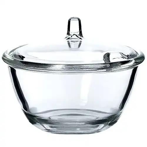 Zuckerdose KADAX, Zuckerschale aus Glas, ergonomischer Deckel