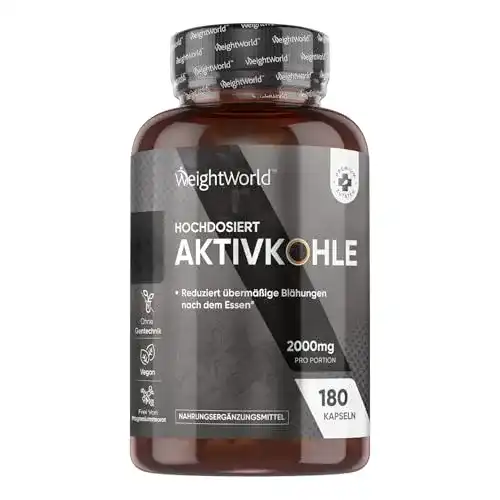 Die beste Aktivkohle-Kapseln WeightWorld Aktivkohle Kapseln - 2000mg 2026 Test Bestseller Aktivkohle-Kapseln WeightWorld Aktivkohle Kapseln – 2000mg