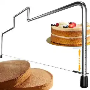 Tortenschneider 4smile, Edelstahl Tortenbodenteiler, Säge-Draht