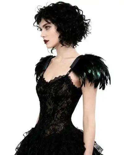 Epaulette keland Damen Halloween Cosplay Feder Epaulet Shrug