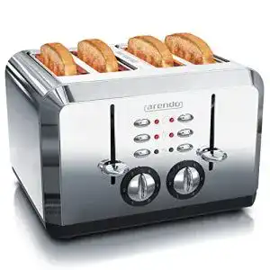 4-Scheiben-Toaster Arendo, Automatik, Edelstahl, 1630 Watt