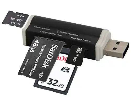 Kartenlesegerät cofi1453 USB Kartenleser Cardreader, Schwarz
