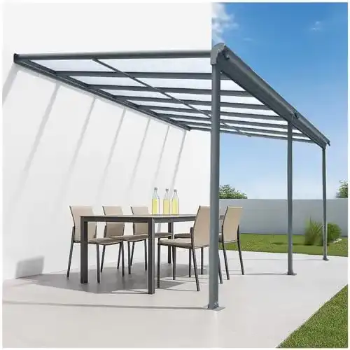 Terrassenüberdachung osoltus Aluminium grau/weiß 435 x 300 cm