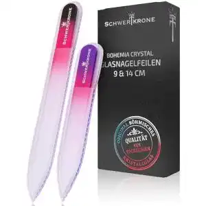 Glasnagelfeile Schwertkrone Kristall Set, 14cm und 9cm