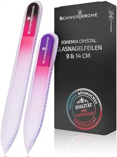 Glasnagelfeile Schwertkrone Kristall Set, 14cm und 9cm