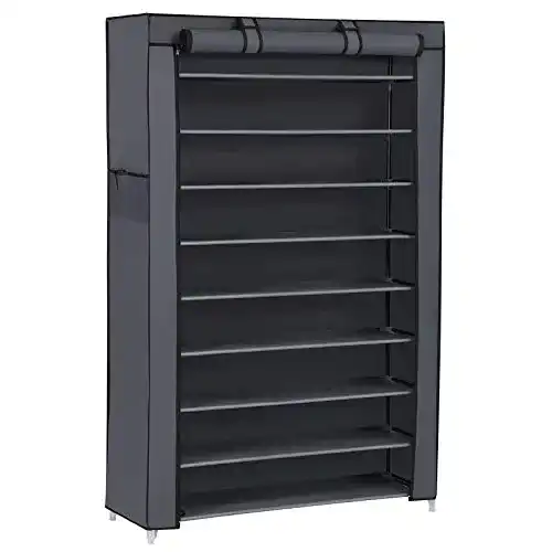 Schuhschrank SONGMICS Schuhregal mit 10 Ebenen, staubdicht