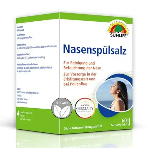 Nasenspülsalz Sunlife : Nasenspülung zur Reinigung 60 Sticks