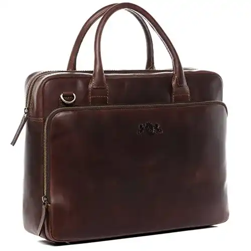 Aktentasche SID & VAIN Laptoptasche RYAN aus Premium Leder