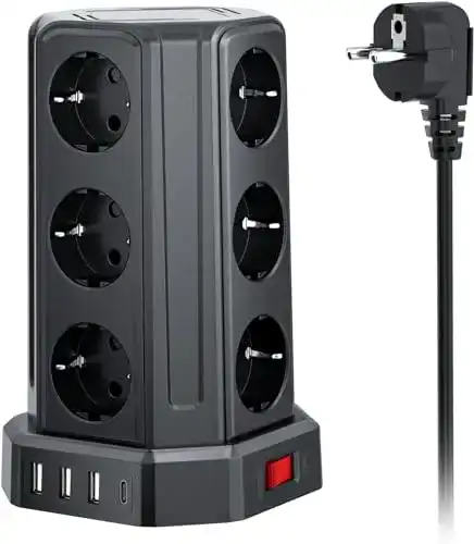 Steckdosenturm Sameriver 5M Kabel Steckdosenleiste mit 5 USB