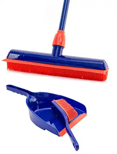 Gummibesen Lantelme mit Teleskopstiel, Handbesen, Schaufel Set