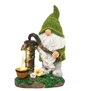 Gartenzwerg TERESA’S COLLECTIONS 29cm Lustig Wetterfest Figur mit LED