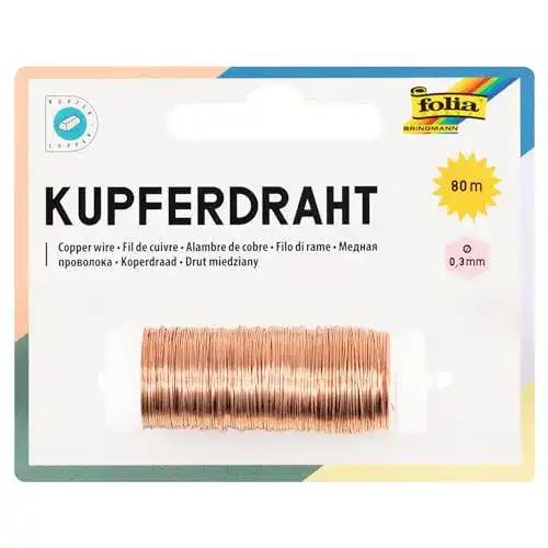Kupferdraht folia 79244 kupfer, 1 Spule 0,3 mm x 80 m