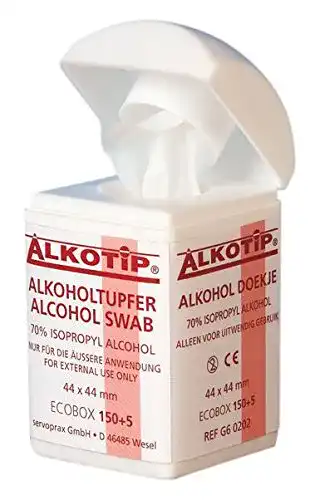 Alkoholtupfer Alkotip 02512980 in der Dispenserdose (155er Pack)