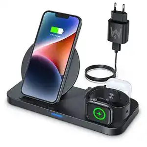 Apple-Ladestation-3-in-1 KKM Wireless Charger, 3in1 QI induktiv