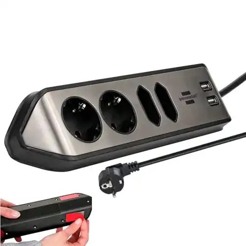 Ecksteckdose Brennenstuhl estilo nleiste 4-fach Tischsteckdose