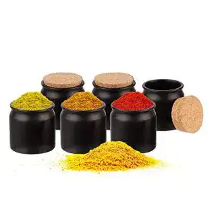 Gewürzdosen BigDean 6er Set mit Korken-Deckel 150 ml rund
