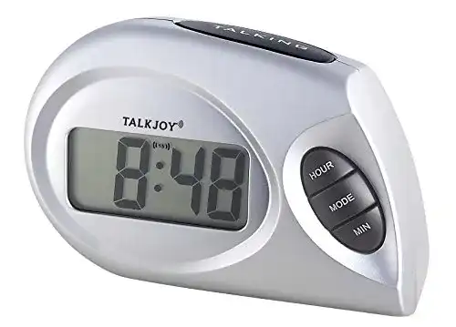 Sprechender Wecker TalkJoy Profi Seniorenuhr großes LCD Display