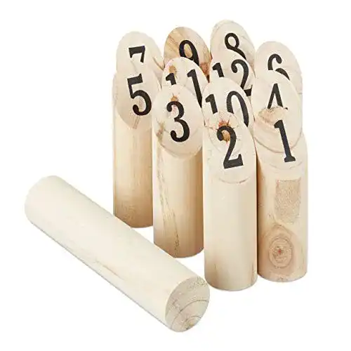 Mölkky Relaxdays Kubb Wikingerspiel, skandinavisches Wurfspiel