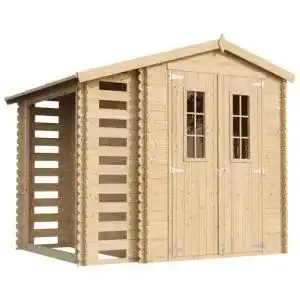 Gartenhaus TIMBELA Holzhaus mit Brennholzschuppen M386C