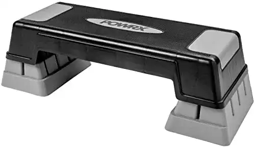 Steppbrett POWRX Höhenverstellbar inkl. Workout Stepper Step Trainer Aerobic Stepper Stepbench