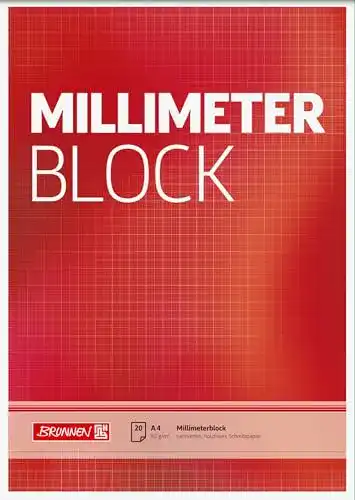 Millimeterpapier Brunnen 104747001 Millimeterblock A4, 20 Blatt