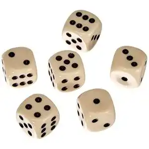 Spielwürfel AMIGO Spiel + Freizeit 58 – Elfenbein W6, 6 Würfel