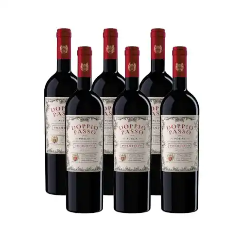 Italienischer Rotwein Doppio Passo Primitivo Puglia, 6 x 0,75l