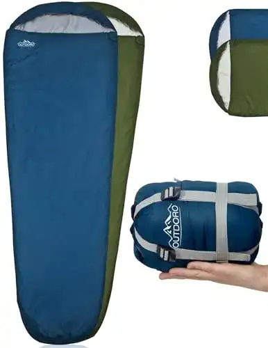 Schlafsack kleines Packmaß Outdoro ultraleichter Schlafsack 800g