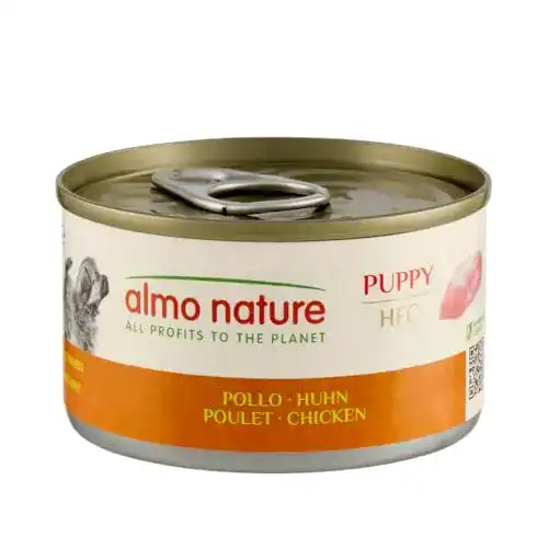 Welpen-Nassfutter almo nature Classic, PUPPY mit Huhn 24 x 95 g