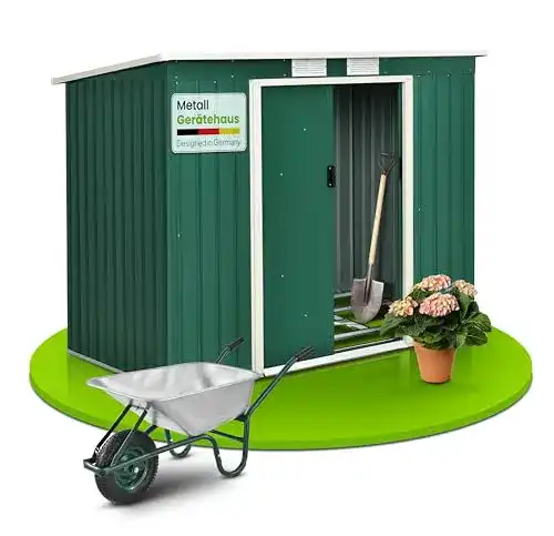 Gartenhaus Metall Juskys Metall Gerätehaus M 4 m³ mit Pultdach