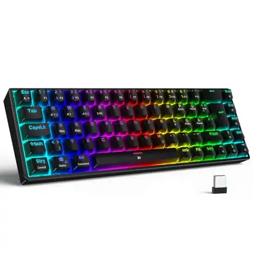 Mechanische Tastatur kabellos TECURS Gaming Tastatur Kabellos