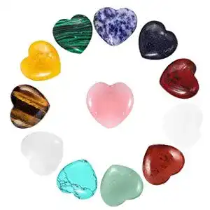 Herzsteine Tucireat 12 Stück Stein Herz Rosequarz Herzen