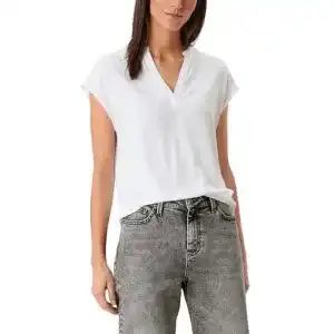 Weiße Blusen s.Oliver Damen 120.11.899.12.130.2112033 T Shirt