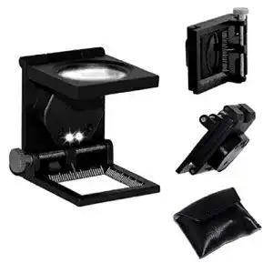 Fadenzähler Oramics Faltlupe Messlupe Lupe mit LED Glaslinse