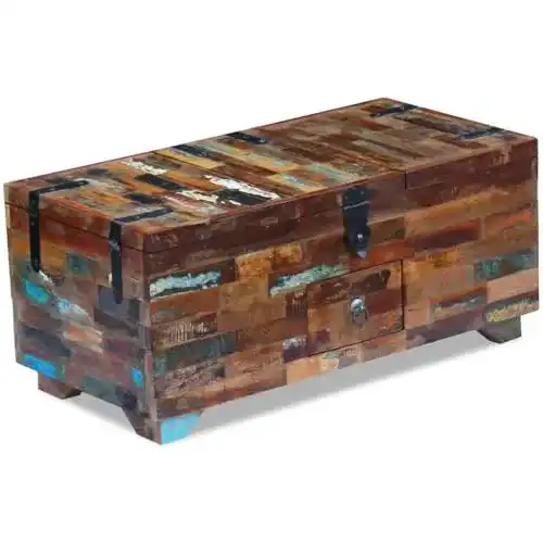 Truhentisch vidaXL Massivholz Couchtisch Truhe Antik