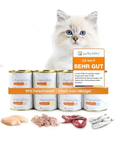 Lucky-Kitty-Katzenfutter Lucky-Kitty Probeset 8 x 200 Gramm