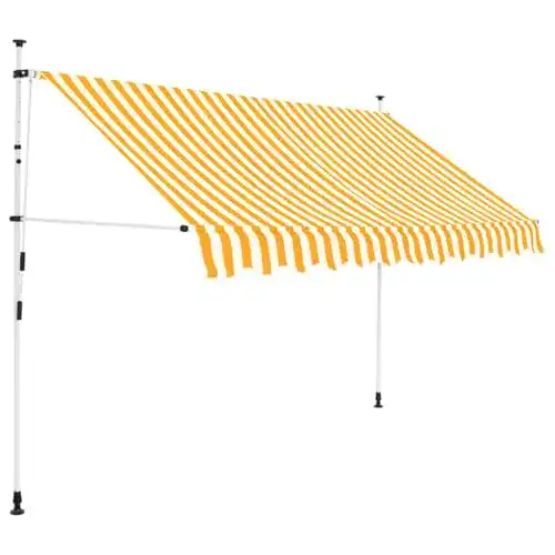 Markise vidaXL Einziehbar Handbetrieben 250cm Orange Weiß