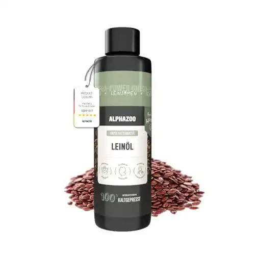 Leinöl für Hunde alphazoo Premium Leinöl 250ml, Natürlich Rein