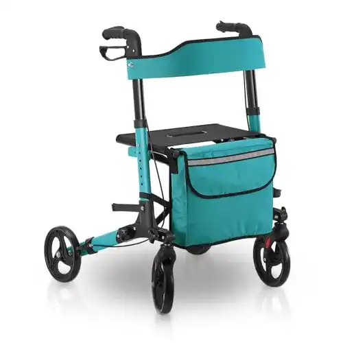 Gehhilfen Juskys Rollator Vital petrol, faltbar & leicht
