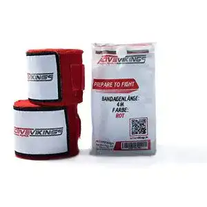 Boxbandagen ActiveVikings 4m mit Klettverschluss (Rot)
