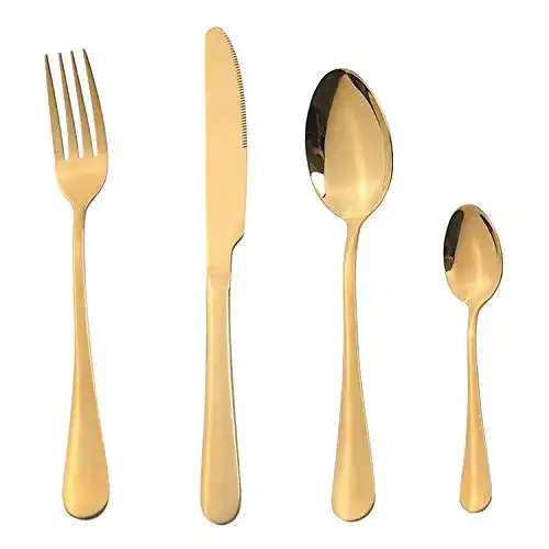 Besteck gold SIMEIXI Edelstahl-Besteckset, 8-teilig für 2 Personen